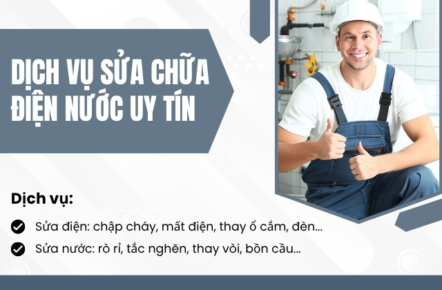 Thợ sửa chữa điện nước tại nhà uy tín khu vực Tam Kỳ